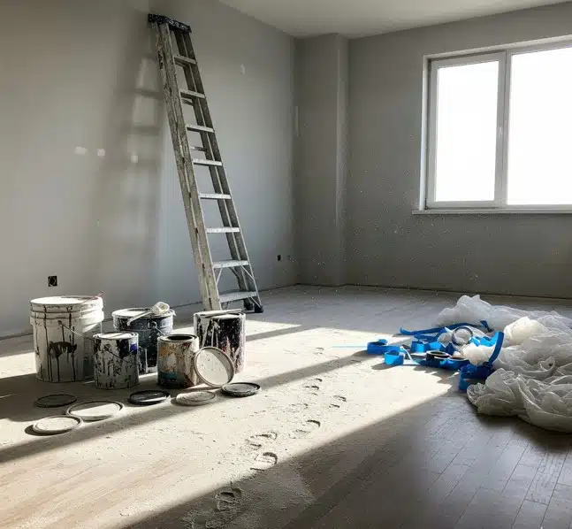 Квартира после ремонта: беспорядок и строительная пыль до профессиональной уборки